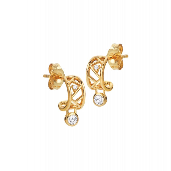 Gold earrings with diamond accents 