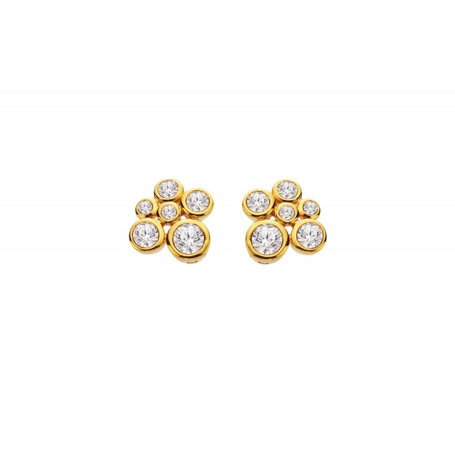 18ct Gold Plated HD X GE Tender Cluster Earrings DE851