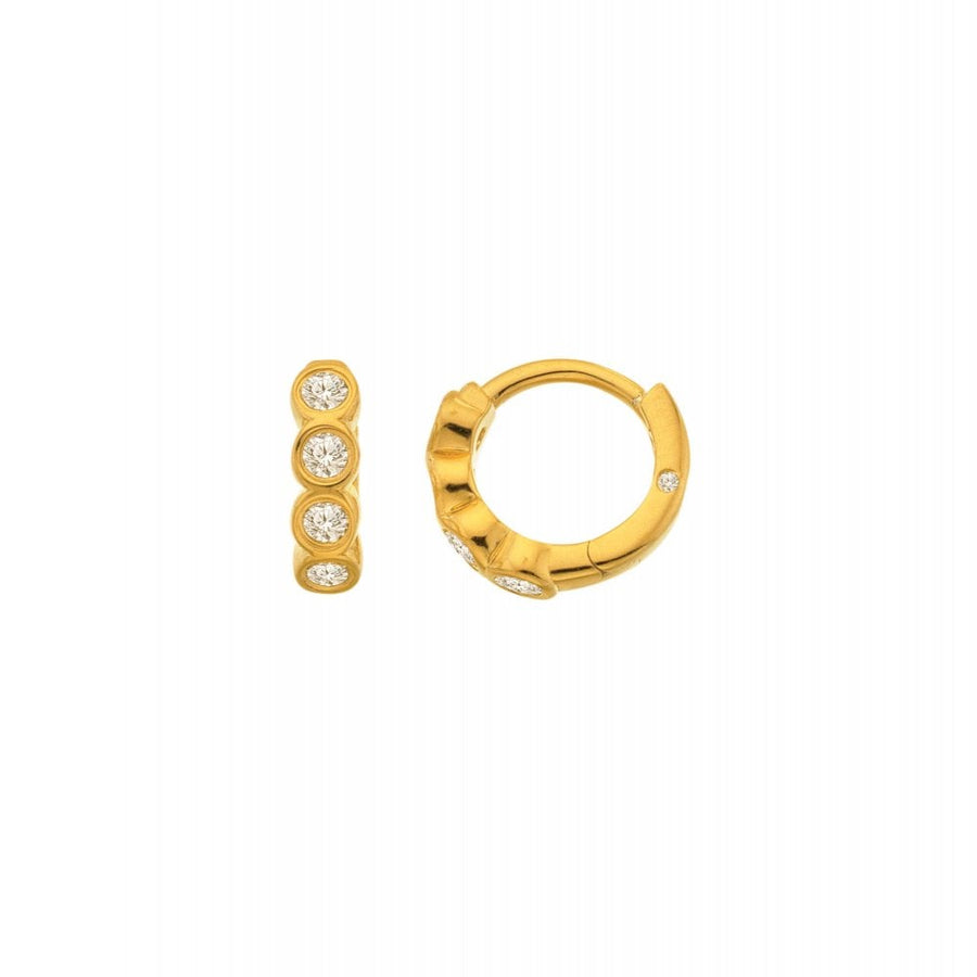 18ct Gold Plated HD X GE Tender Huggie Earrings DE854