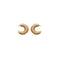 Gold crescent moon earrings with embedded stones 