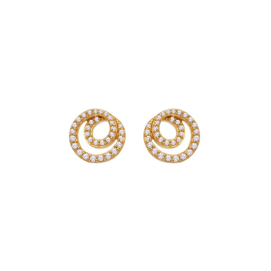 18ct Gold Plated HD X GE Shimmer Circle Earrings DE856