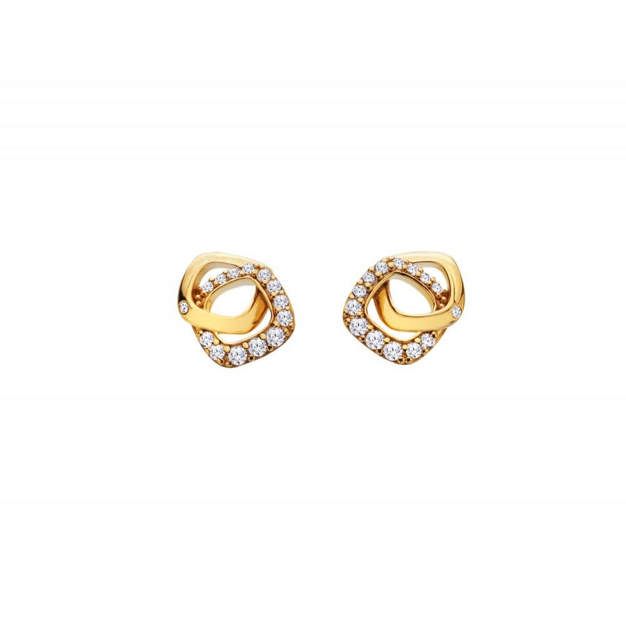 18ct Gold Plated HD X GE Connected Earrings DE857