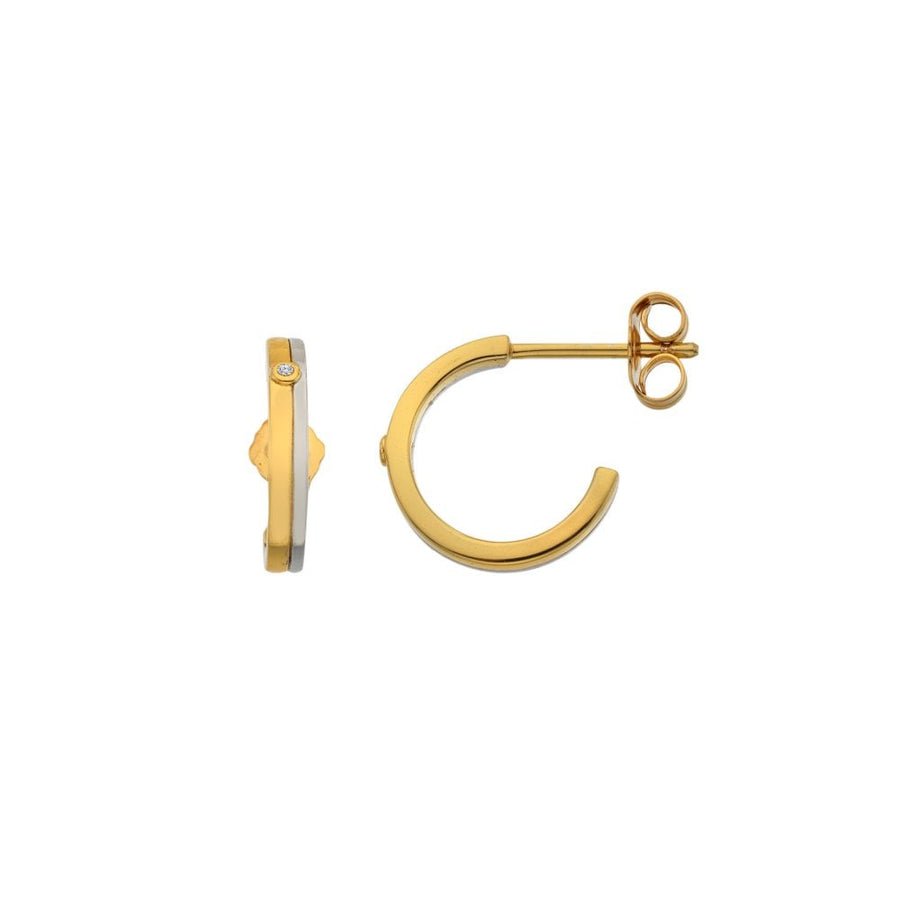 Sterling Silver Parellel Two Tone Earrings DE863