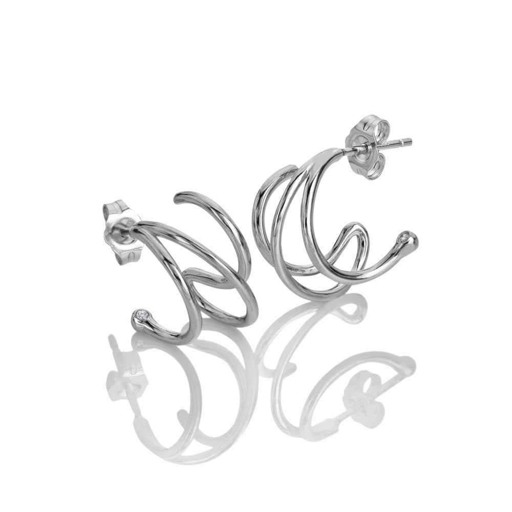 Silver spiral earrings 