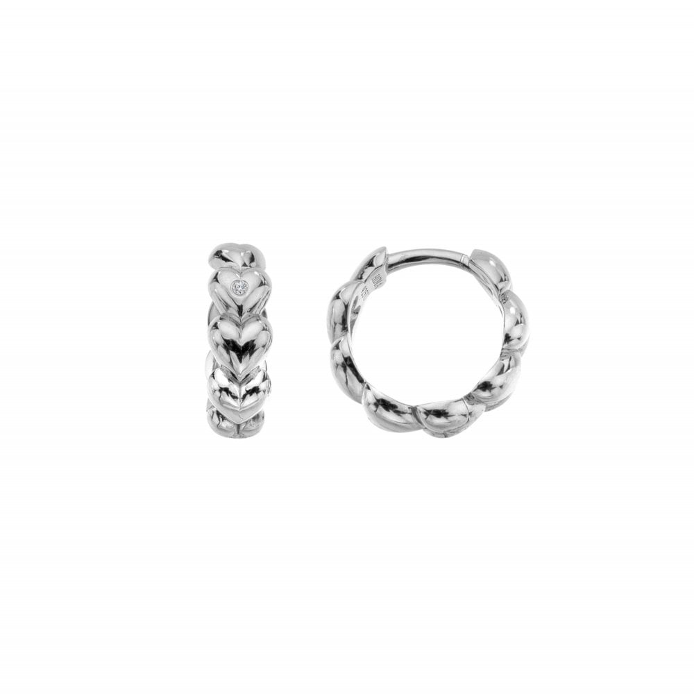 Two silver hoop earrings 