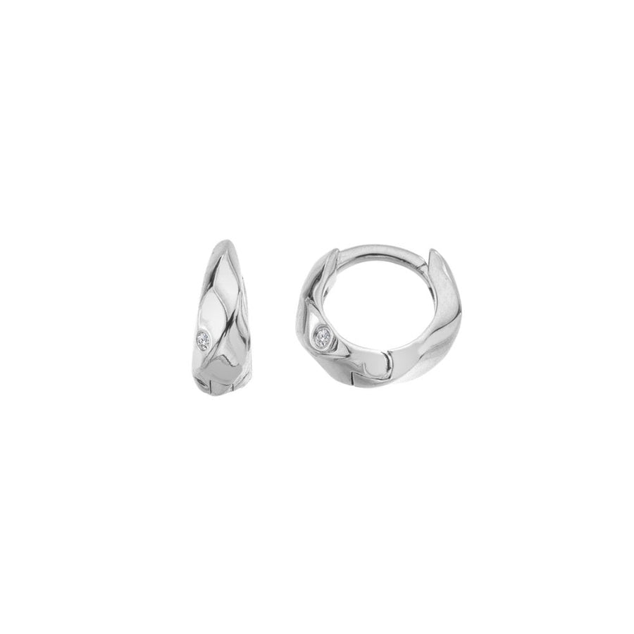 Sterling Silver Ridge Huggie Earrings DE869