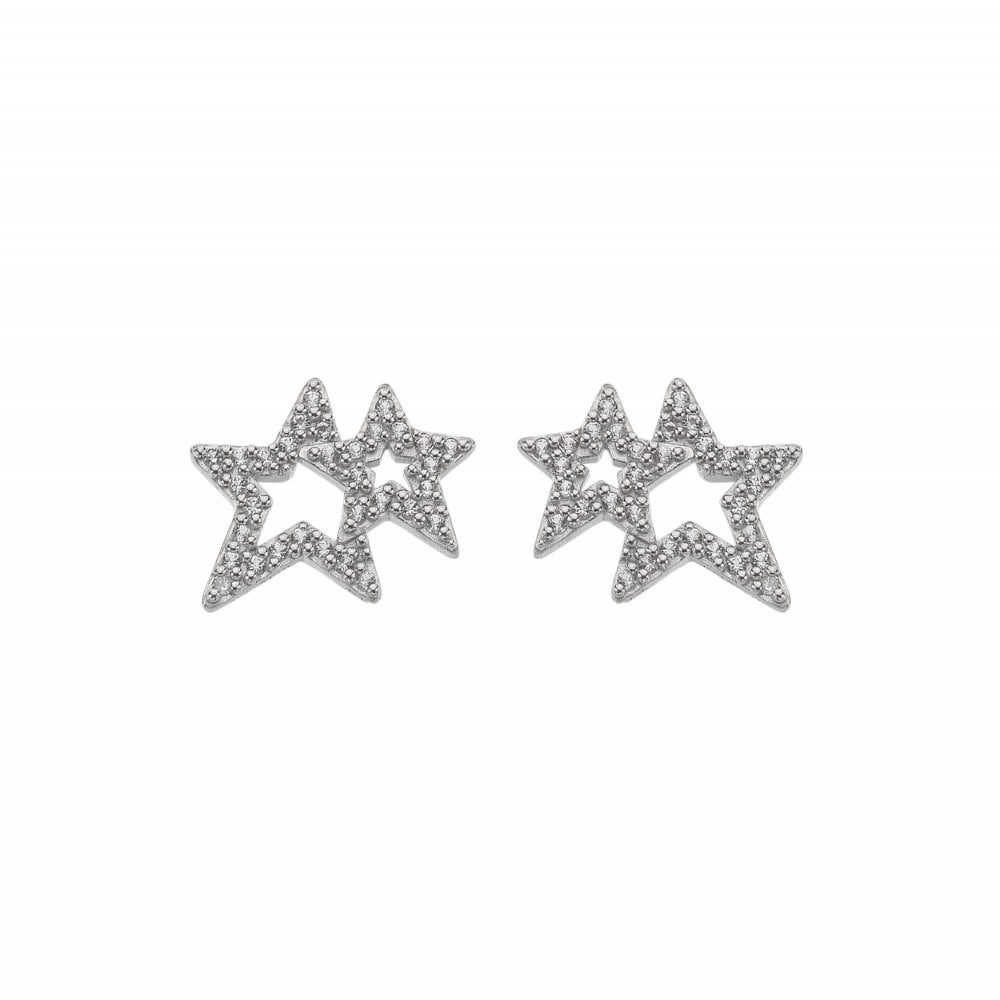 Star-shaped earrings with rhinestones 