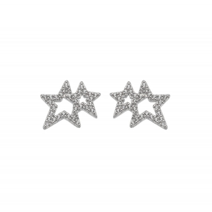 Star-shaped earrings with rhinestones 