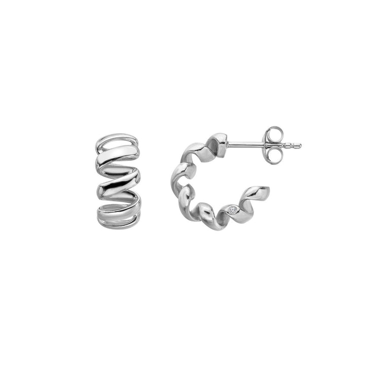 Hot Diamonds Sterling Silver Twist Earrings DE881