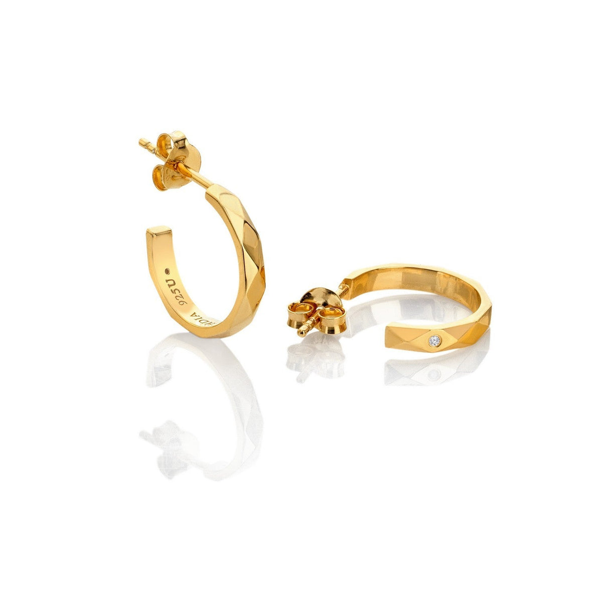 HD x Gold Plateden Edit Sterling Silver 18ct Gold Plated Harlequin Earrings DE883