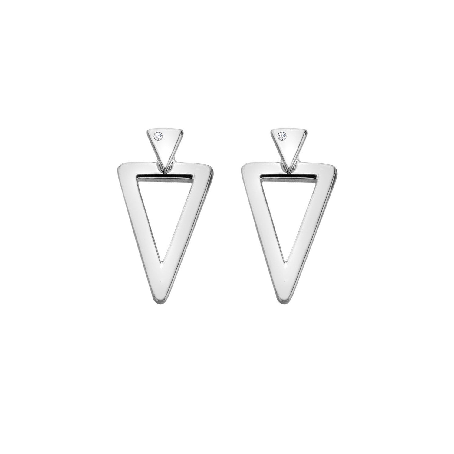Hot Diamonds Sterling Silver Triangle Paired Earrings DE885