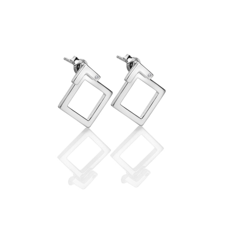 Hot Diamonds Sterling Silver Square Paired Earrings DE887