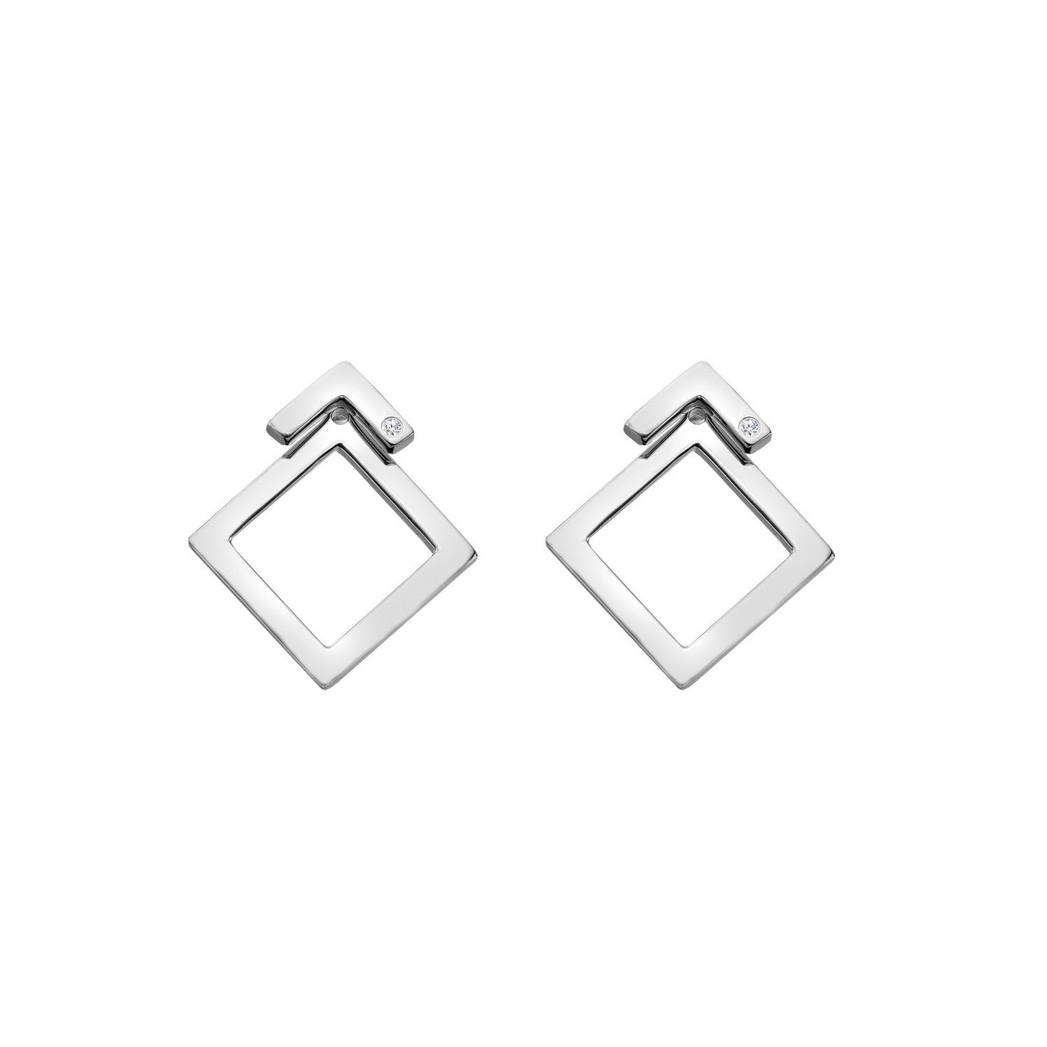 Hot Diamonds Sterling Silver Square Paired Earrings DE887