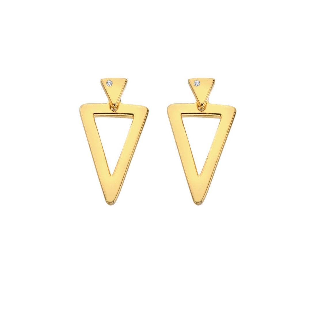 HD x Gold Plateden Edit Sterling Silver 18ct Gold Plated Triangle Paired Earrings DE888