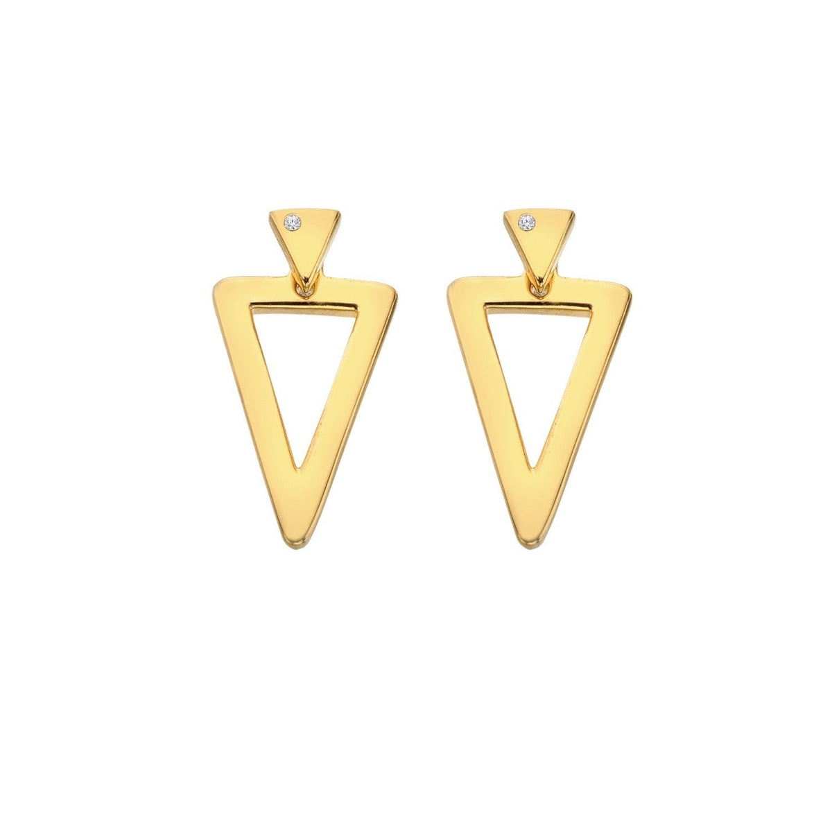 HD x Gold Plateden Edit Sterling Silver 18ct Gold Plated Triangle Paired Earrings DE888