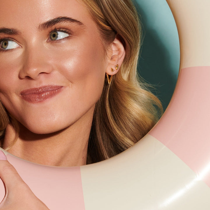 HD x Gold Plateden Edit Sterling Silver 18ct Gold Plated Triangle Paired Earrings DE888