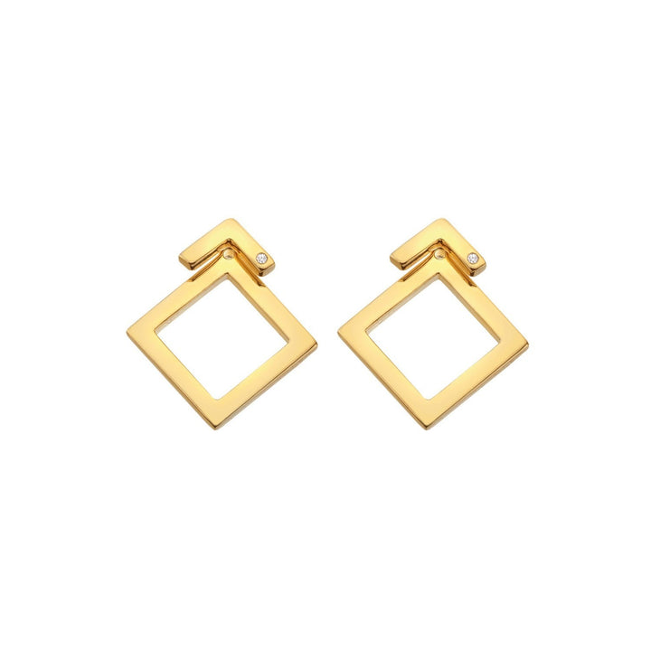 HD x Gold Plateden Edit Sterling Silver 18ct Gold Plated Square Paired Earrings DE889