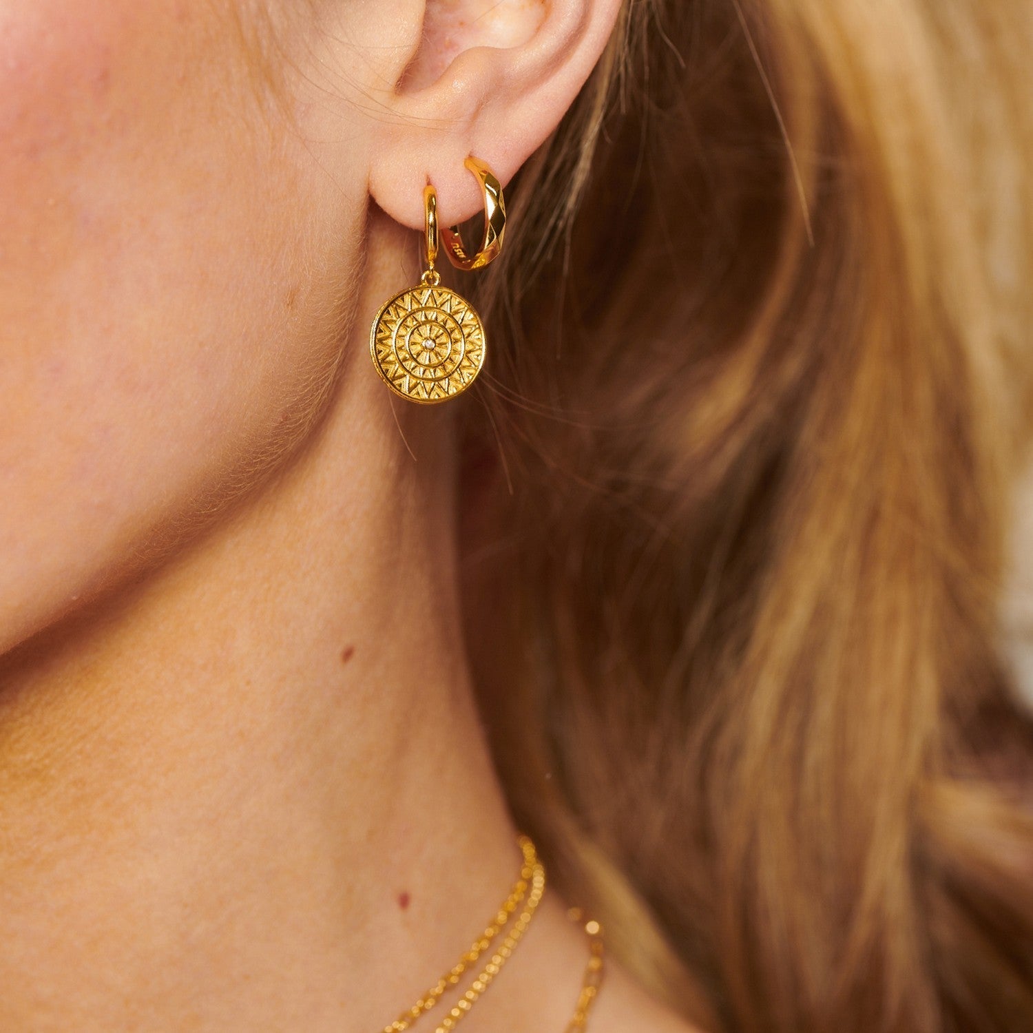 HD x Gold Plateden Edit Sterling Silver 18ct Gold Plated Athena Earrings DE890