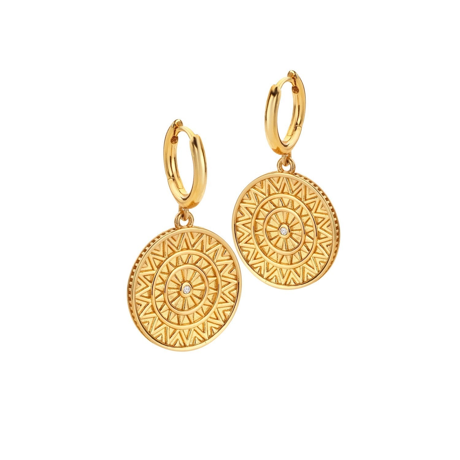 HD x Gold Plateden Edit Sterling Silver 18ct Gold Plated Athena Earrings DE890