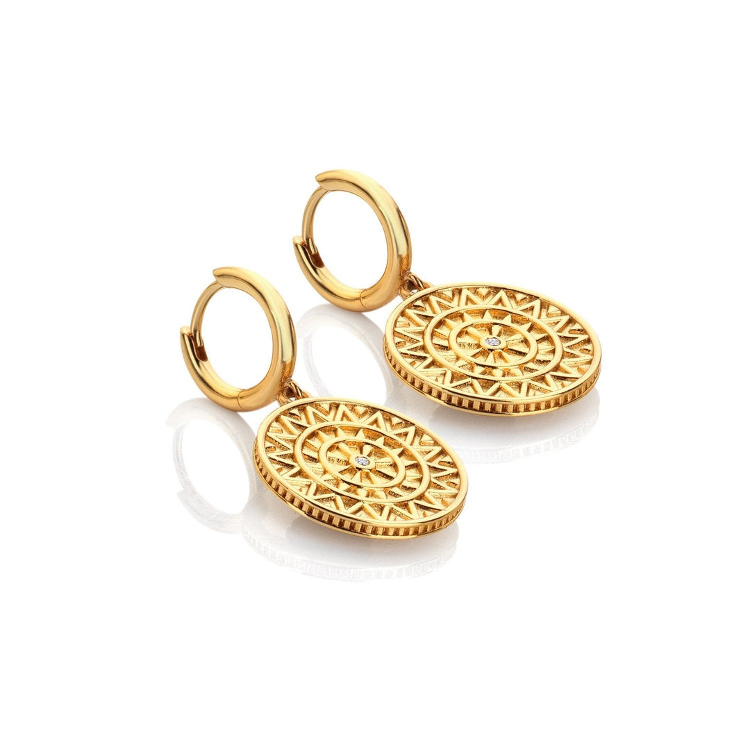 HD x Gold Plateden Edit Sterling Silver 18ct Gold Plated Athena Earrings DE890