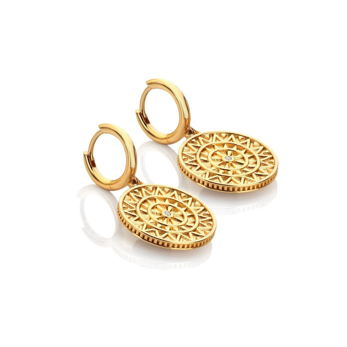 HD x Gold Plateden Edit Sterling Silver 18ct Gold Plated Athena Earrings DE890