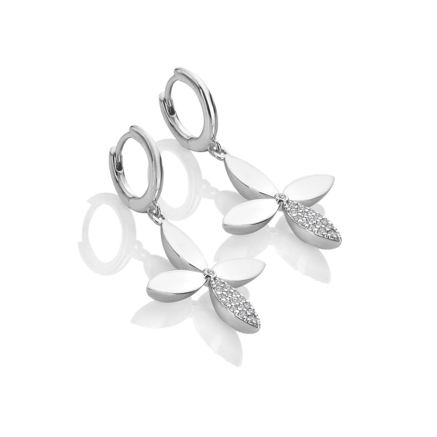 Hot Diamonds Sterling Silver White Topaz Eden Drop Earrings DE891