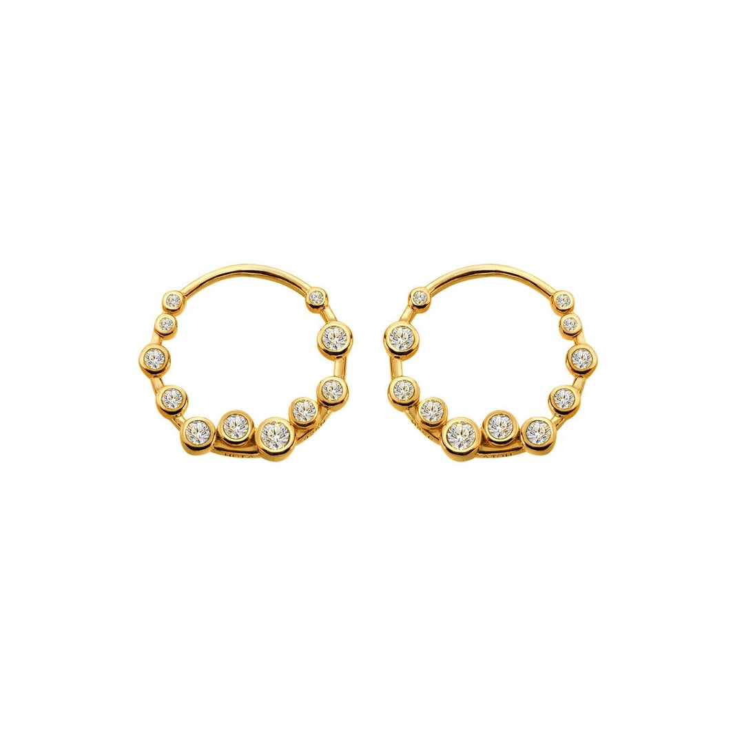 HD x Gold Plateden Edit Sterling Silver 18ct Gold Plated White Topaz Tender Wreath Earrings DE894