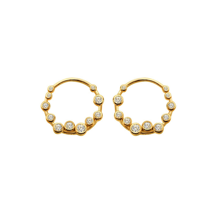 HD x Gold Plateden Edit Sterling Silver 18ct Gold Plated White Topaz Tender Wreath Earrings DE894