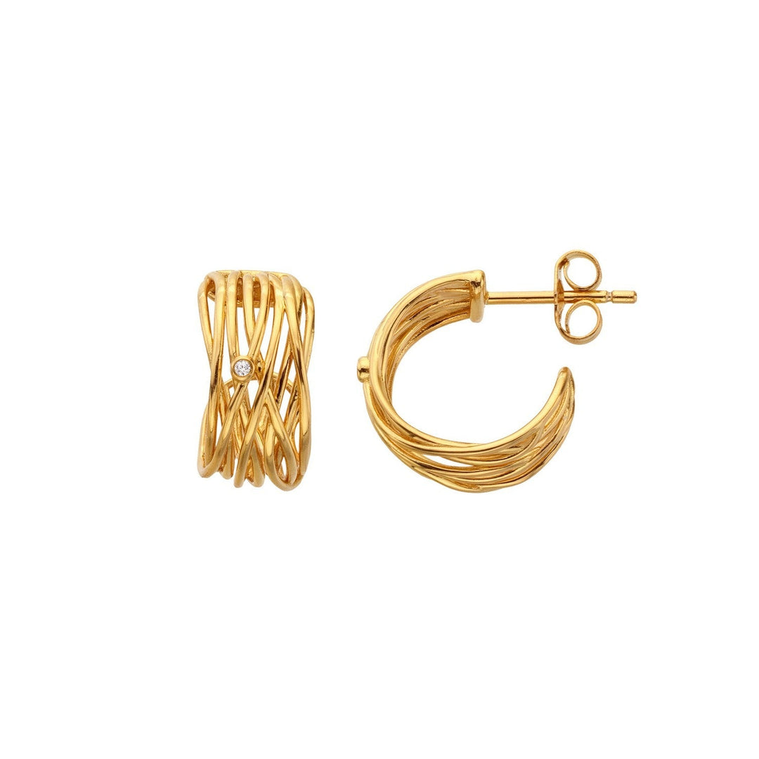 HD x Gold Plateden Edit Sterling Silver 18ct Gold Plated String Earrings DE896