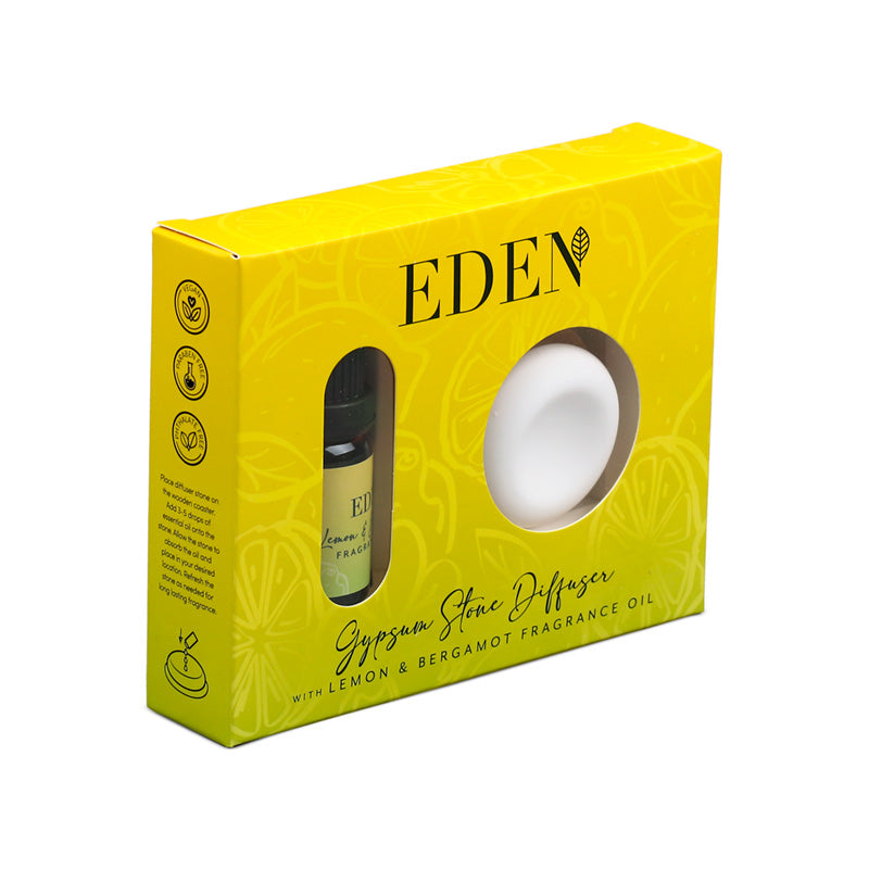 Eden Lemon & Bergamot Gypsum Stone Diffuser & Fragrance Oil Set DIFF19