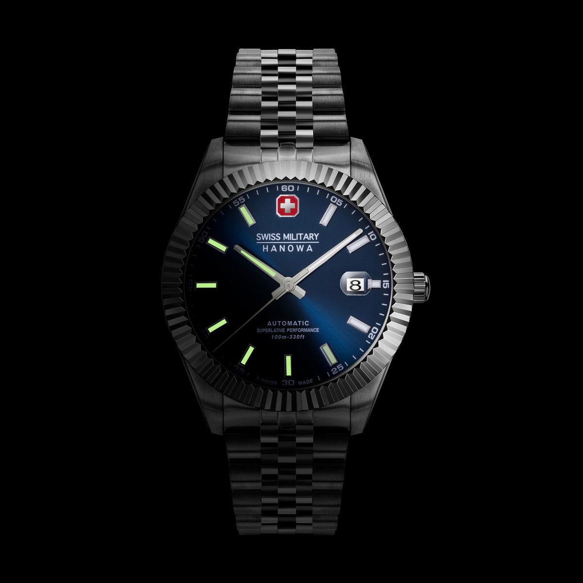 Swiss Military Diligenter Silver Blue Watch SMWGL0002102