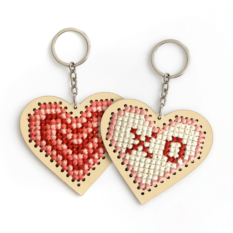 Amore Heart Cross Stitch DIY Keyring DIY25