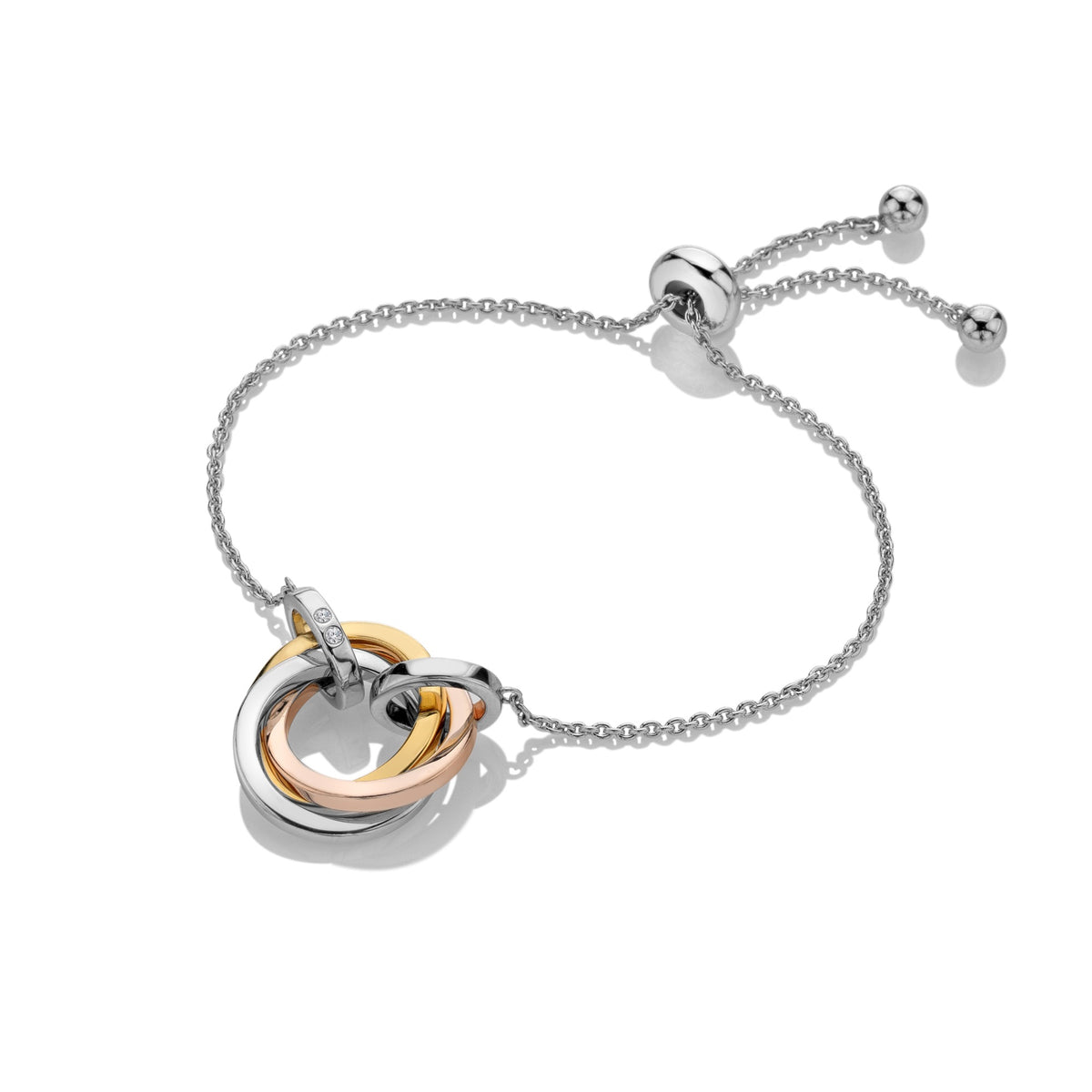 Sterling Silver Trio Tri-Colour Bracelet DL707