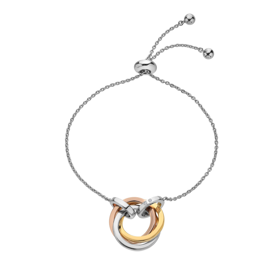 Sterling Silver Trio Tri-Colour Bracelet DL707