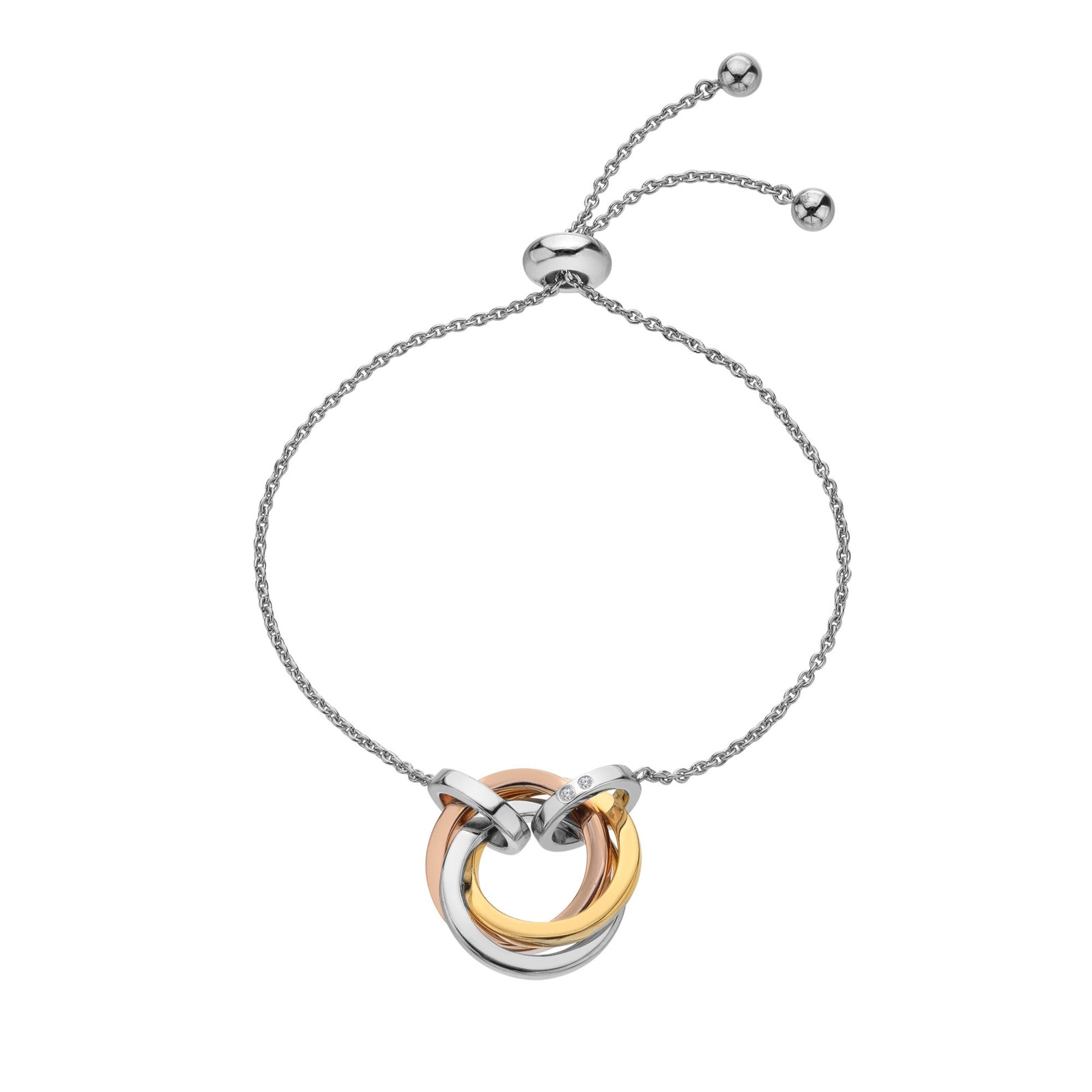 Sterling Silver Trio Tri-Colour Bracelet DL707