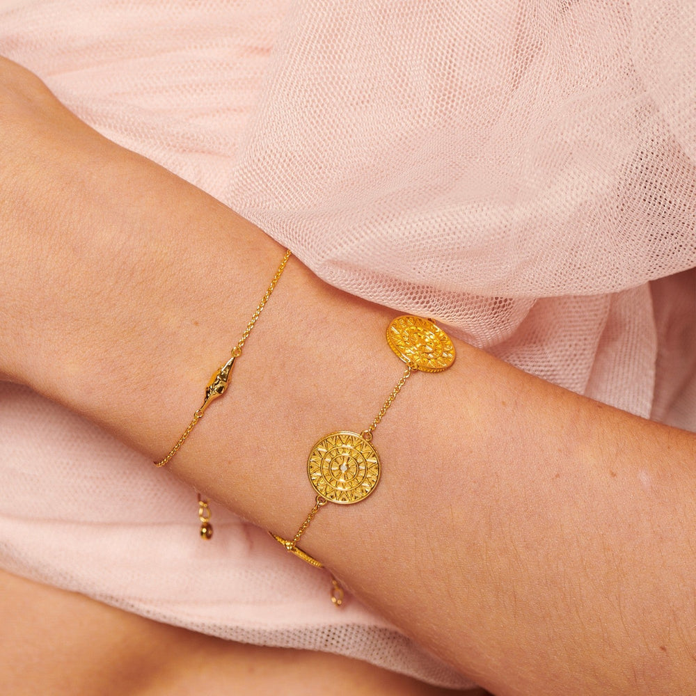 HD x Gold Plateden Edit Sterling Silver 18ct Gold Plated Athena Bracelet DL724