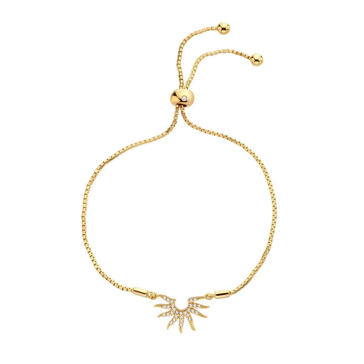 HD x Gold Plateden Edit Sterling Silver 18ct Gold Plated White Topaz SOL Statement Bracelet DL725