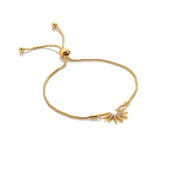 HD x Gold Plateden Edit Sterling Silver 18ct Gold Plated White Topaz SOL Statement Bracelet DL725