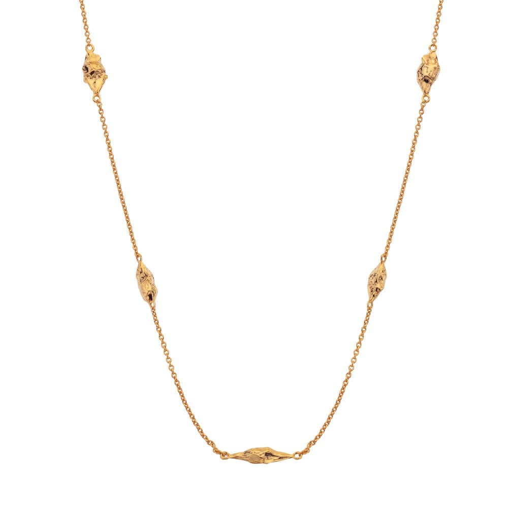 Gold necklace with small decorative elements 