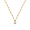 Gold necklace with a round pendant 