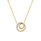 Gold necklace with a circular pendant 