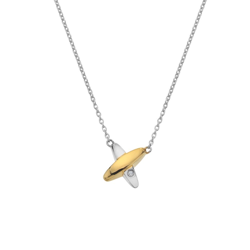 Necklace with a two-tone pendant 