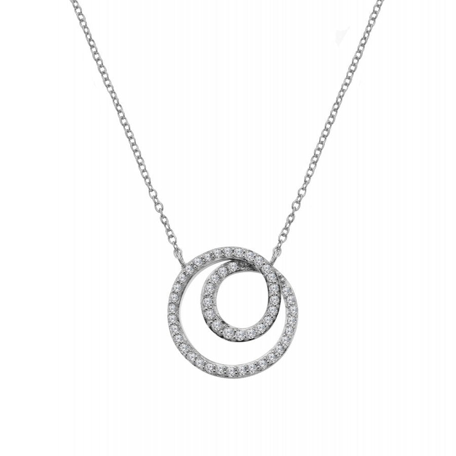 Sterling Silver Shimmer Circle Necklace DN227