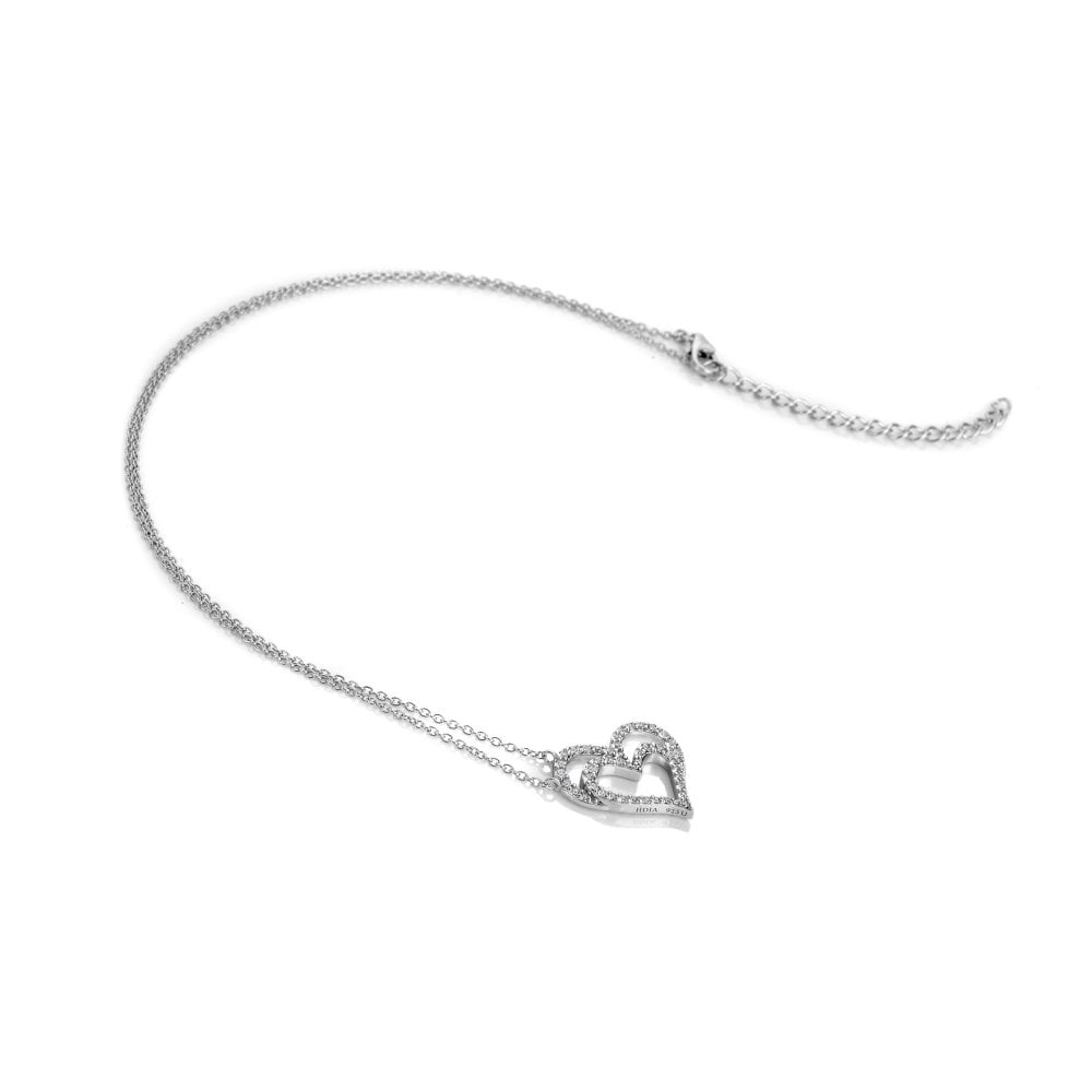 Sterling Silver Shimmer Heart Necklace DN228