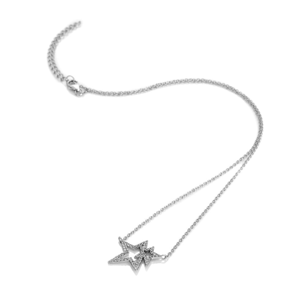 Sterling Silver Shimmer Star Necklace DN229