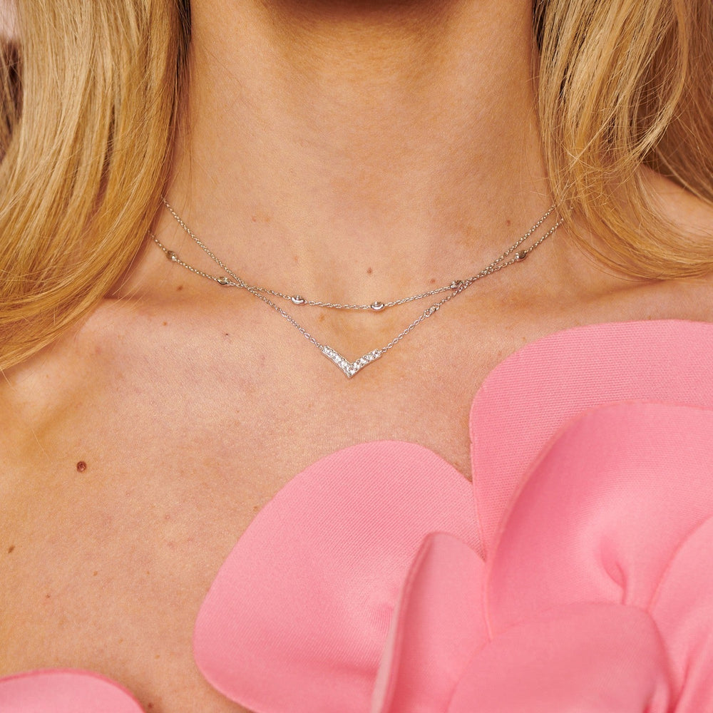 Hot Diamonds Sterling Silver White Topaz Lustre Necklace DN231