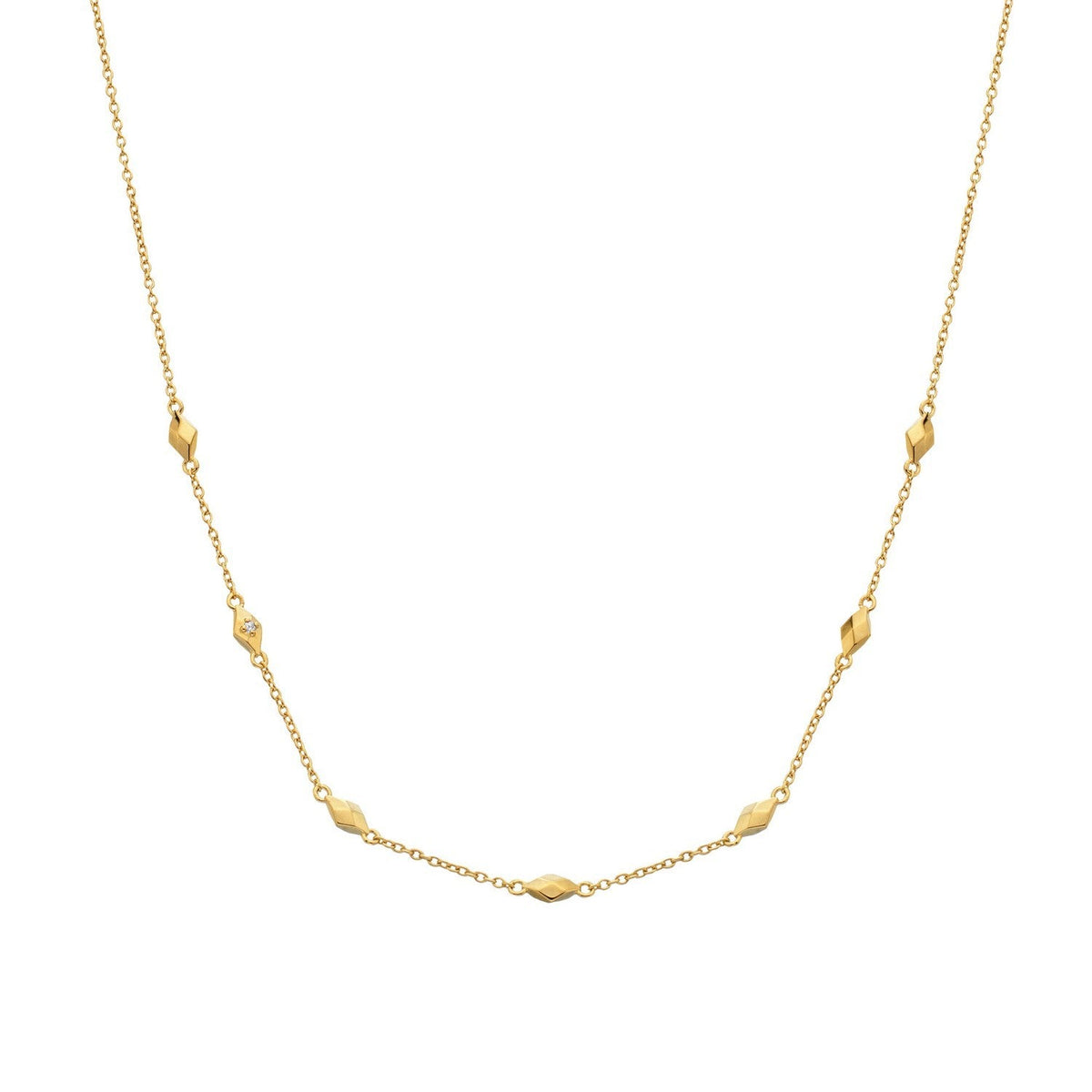 HD x Gold Plateden Edit Sterling Silver 18ct Gold Plated Harlequin Necklace DN236