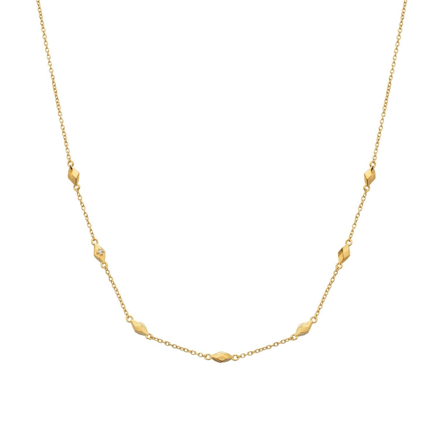 HD x Gold Plateden Edit Sterling Silver 18ct Gold Plated Harlequin Necklace DN236