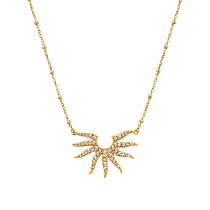 HD x Gold Plateden Edit Sterling Silver 18ct Gold Plated White Topaz SOL Necklace DN237