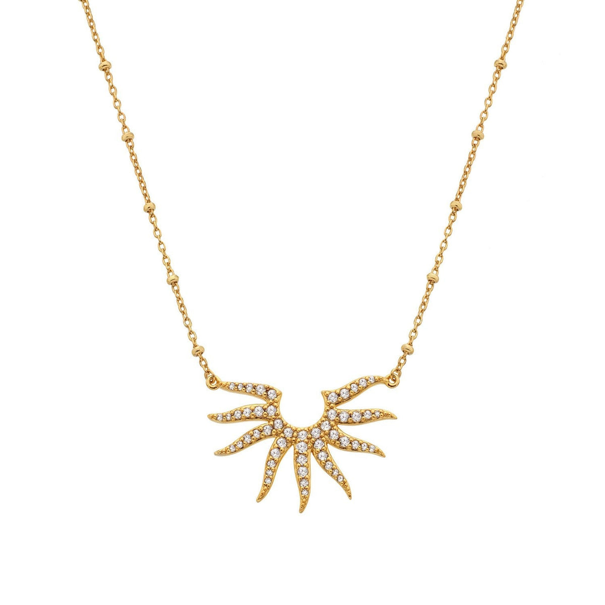 HD x Gold Plateden Edit Sterling Silver 18ct Gold Plated White Topaz SOL Necklace DN237
